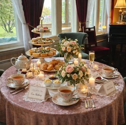Bord dekket tilAfternoon Tea på Negarden1897