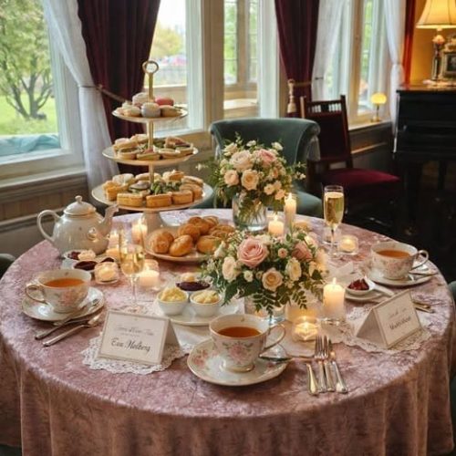 Bord dekket til Afternoon Tea på Negarden1897